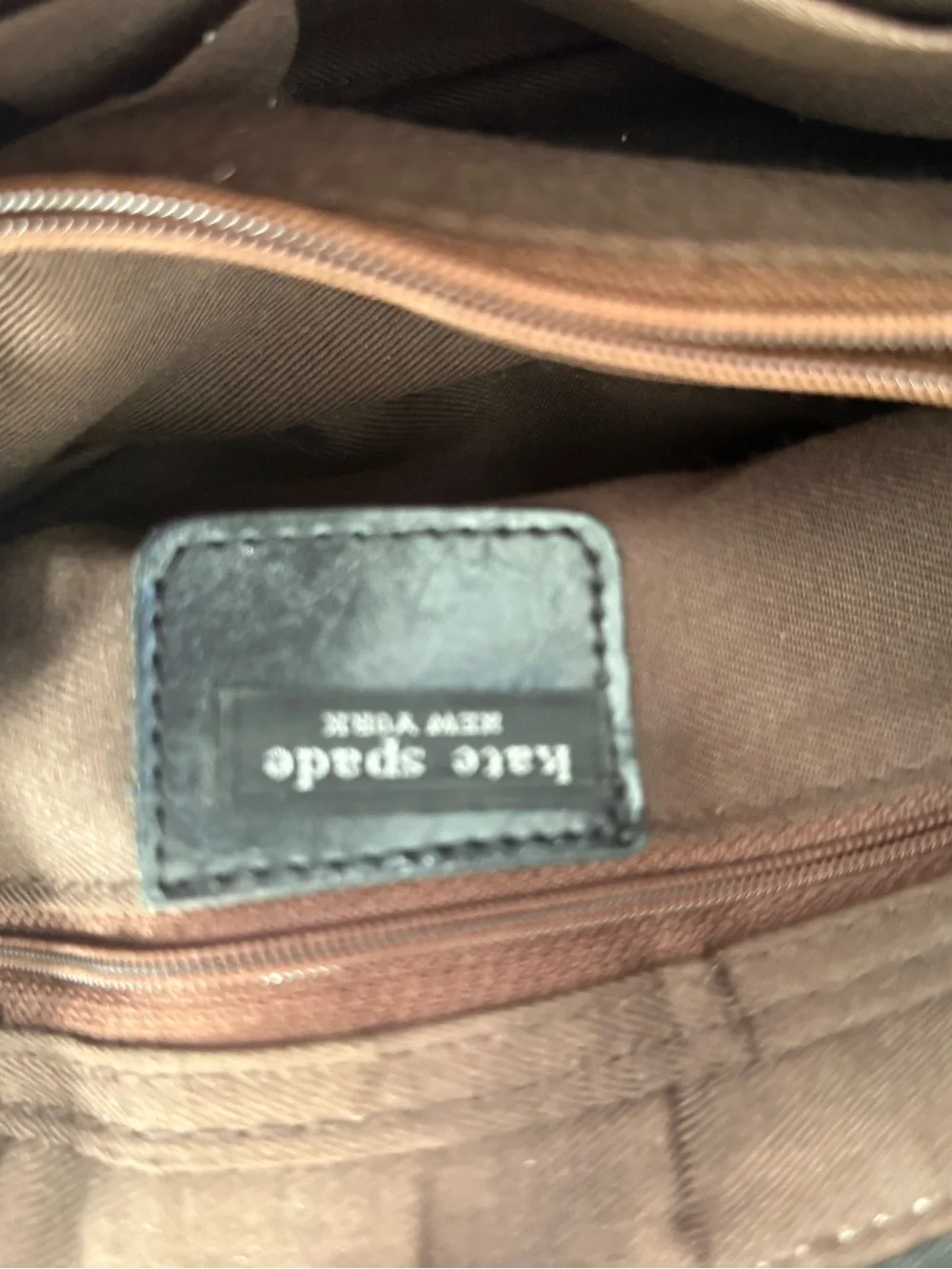 kate spade Black Suede Shoulder Bag with Faux Leather Trim